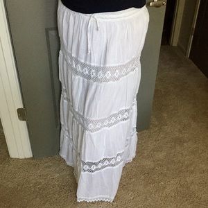 Boho White Maxi with Crochet Details